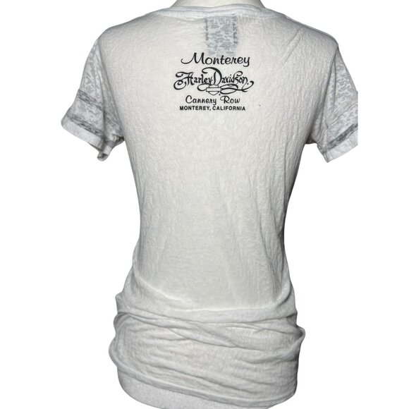 Harley-Davidson Motorcycles 2013 Womens V-Neck T-Shirt M Gray/White - Picture 5 of 9